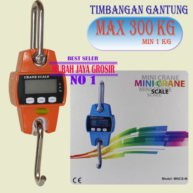 Jual Timbangan 300 KG MNCS Timbangan Kapasitas Besar Mini Crane Scale 300kg timbangan gantung