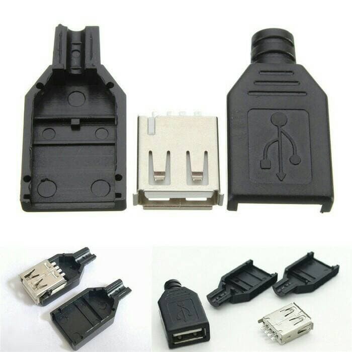 USB Typ-A Buchsen 20 Stück - 4-Pin Vertikal Stecker 13,7mm Für DIY Löten