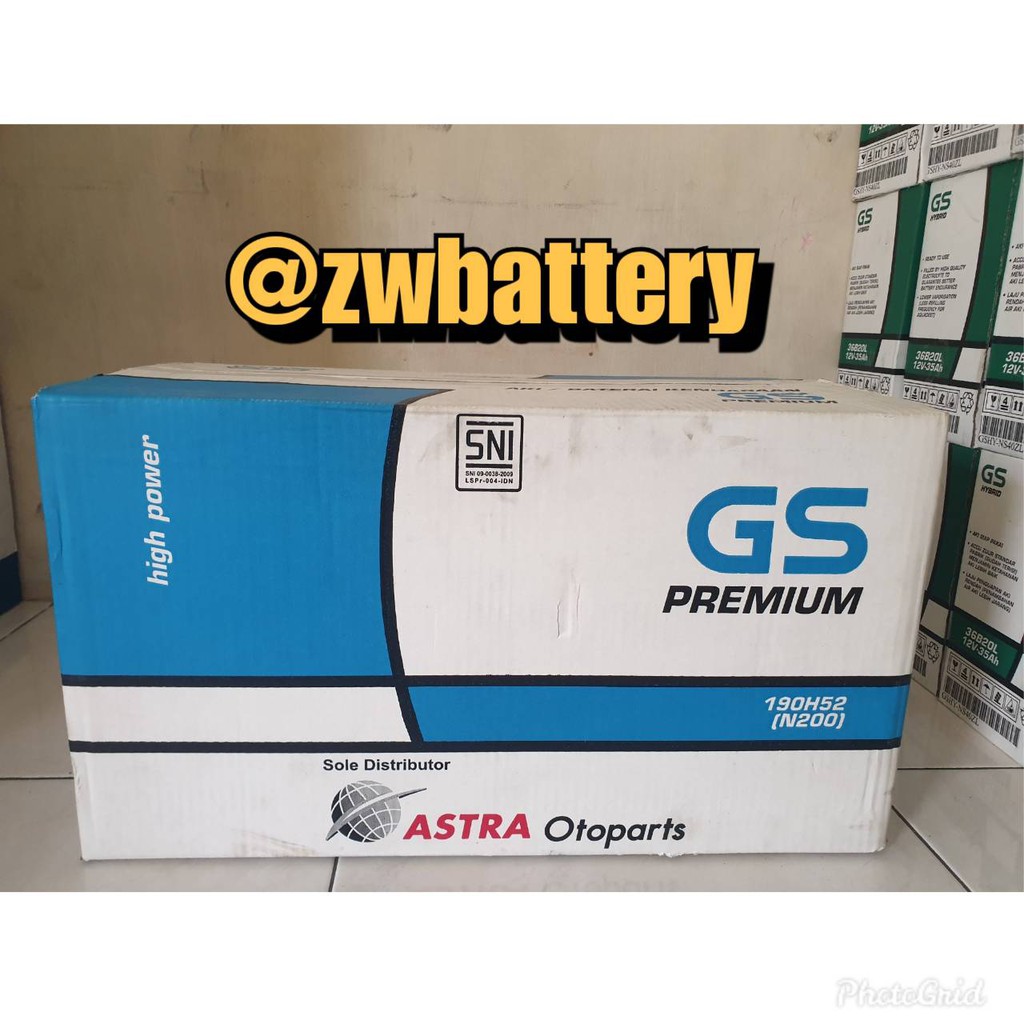 Jual AKI GS PREMIUM ASTRA N200 / 190H52 AKI BASAH 12V / 200Ah | Shopee
