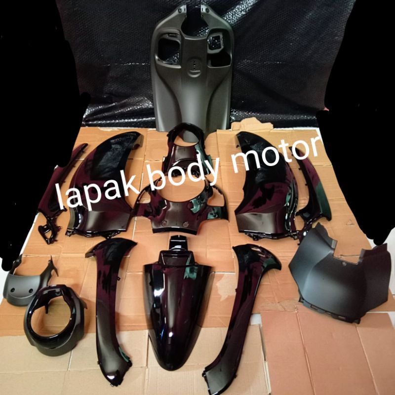 Jual FULL SET BODY SCOOPY TERBARU PRESTIGE SPORTY K2F MATTE BLACK TAHU