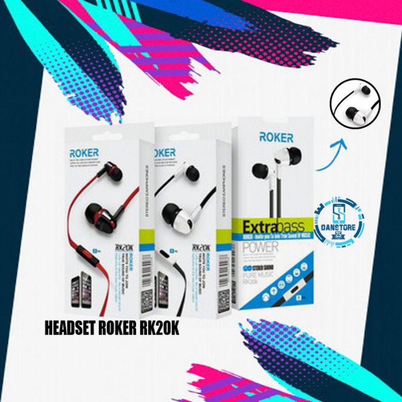 Jual Headset Roker Extrabass RK20K Earphone Handsfree Roker RK-20K ...