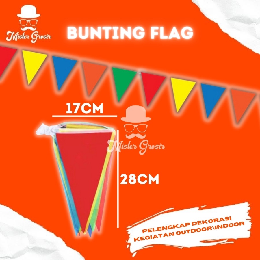 Jual Bendera Segitiga Kain Warna Warni Hiasan Tenda Camping Outdoor Bunting Flag Karnaval 1643