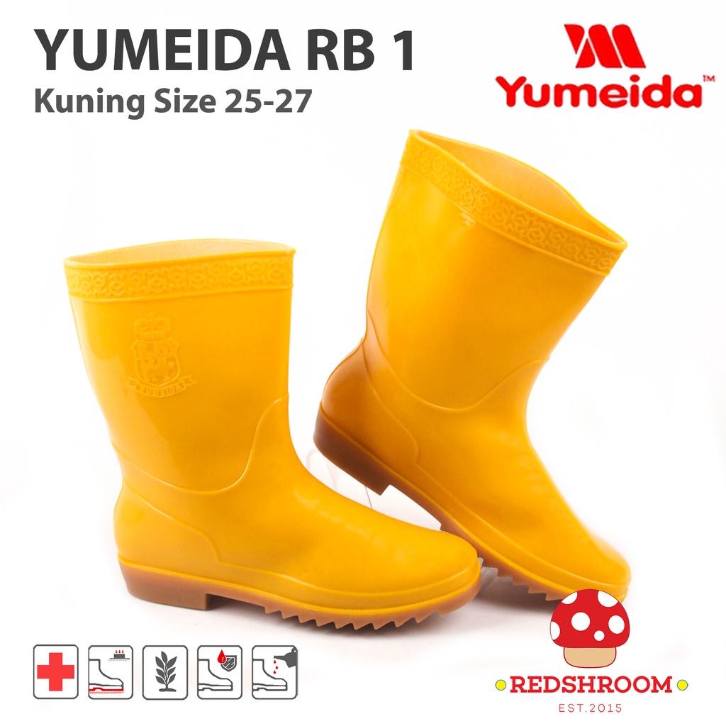 Jual Sepatu Boot Pendek Yumeida RB 1 Kuning Boots Karet Lokal Anti Air ...