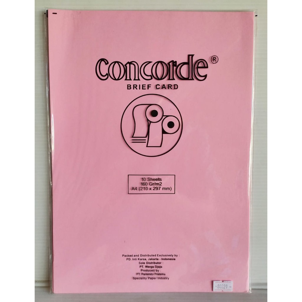 Jual kertas sertifikat/Kertas Concorde (Brief Card) 160 Gr A4 (80321