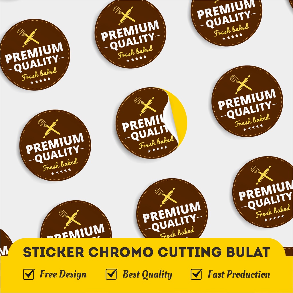 Jual CETAK STIKER CHROMO / LABEL BULAT LABEL NAMA LABEL MAKANAN TOPLES ...