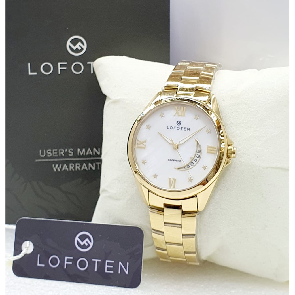 Jual Jam Tangan Wanita Analog Lofoten F2305 Rantai Stainless Kaca