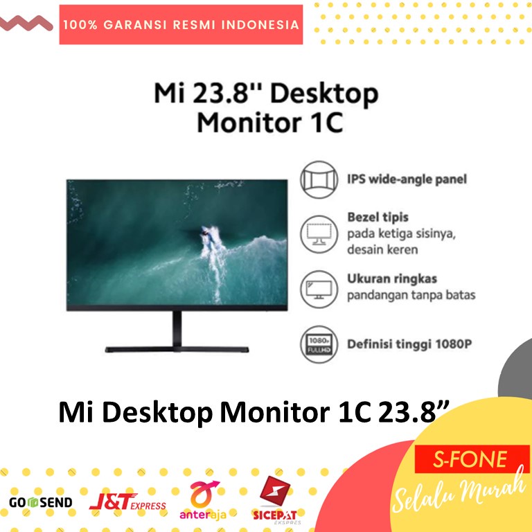 Jual Xiaomi Mi Desktop Monitor 1C 23,8 inch - Garansi Resmi - Black ...