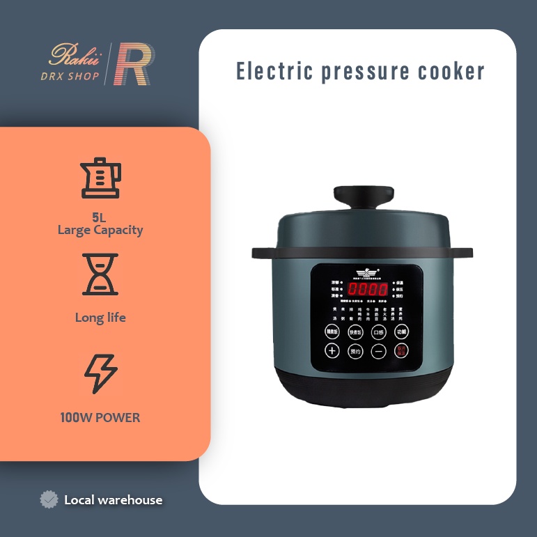 Jual Pressure Cooker | Slow Cooker | Rice Cooker Electric Green 5 Liter ...