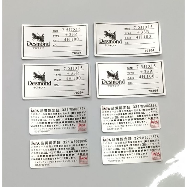 Jual custom stiker sticker silver spek velg spoon sports desmond JDM ...