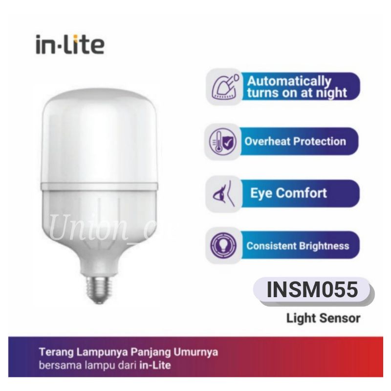 Jual Lampu Sensor Cahaya LED 30w INLITE otomatis mati ketika kena ...
