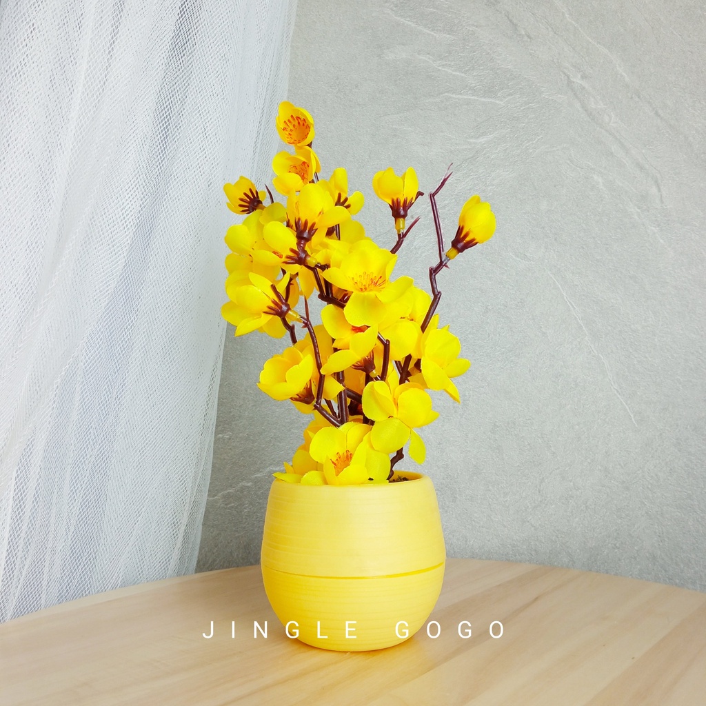 Jual Rangkaian Pot Mini Bunga Sakura Batang Rustic Dekorasi Taman Rumah ...