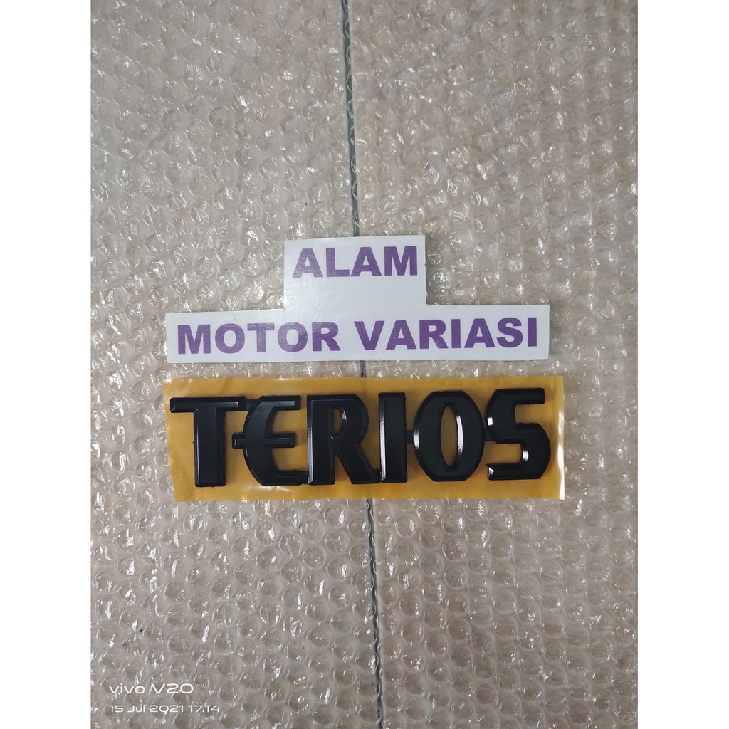 Jual Emblem Tulisan Terios Hitam Doff Hitam Glossy Tempel Shopee Indonesia