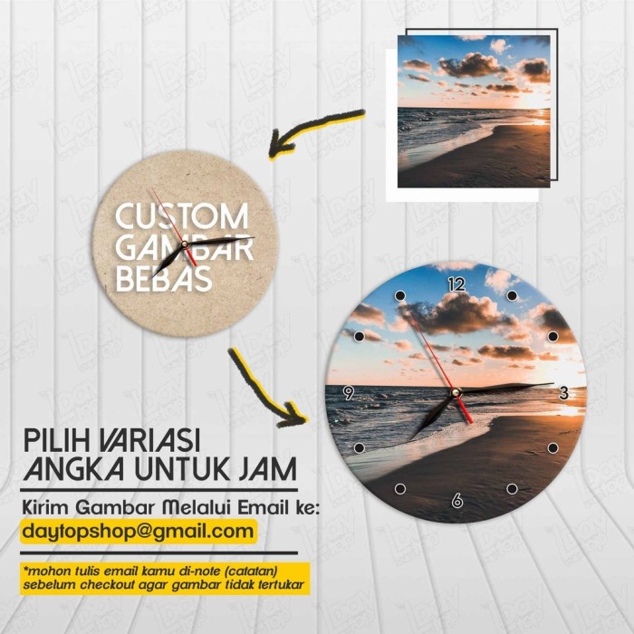 Jual SUPER JAM DINDING KAYU MDF CUSTOM FOTO KELUARGA ATAU SENDIRI .T ...