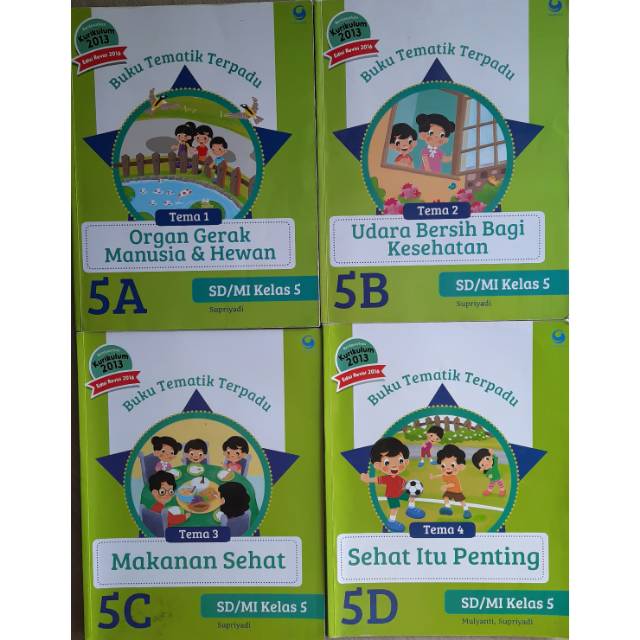 Jual Buku Tematik Terpadu SD /MI Kelas 5 A B C D | Shopee Indonesia