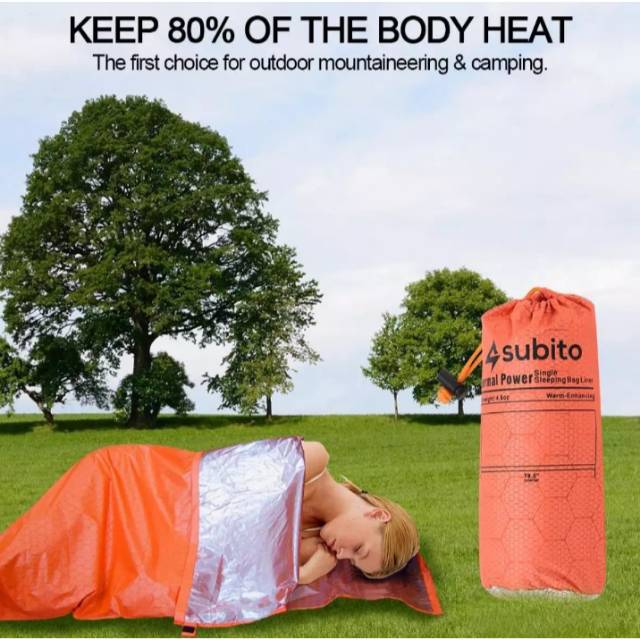 Jual Thermal Bivvy Sleeping Bag Liner Ultralight Hiking Backpacking