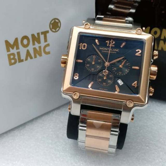 Jual Jam Tangan Pria MONTBLANC Chrono SEGI 9168 Combi Plat Hitam Super AAA Shopee Indonesia