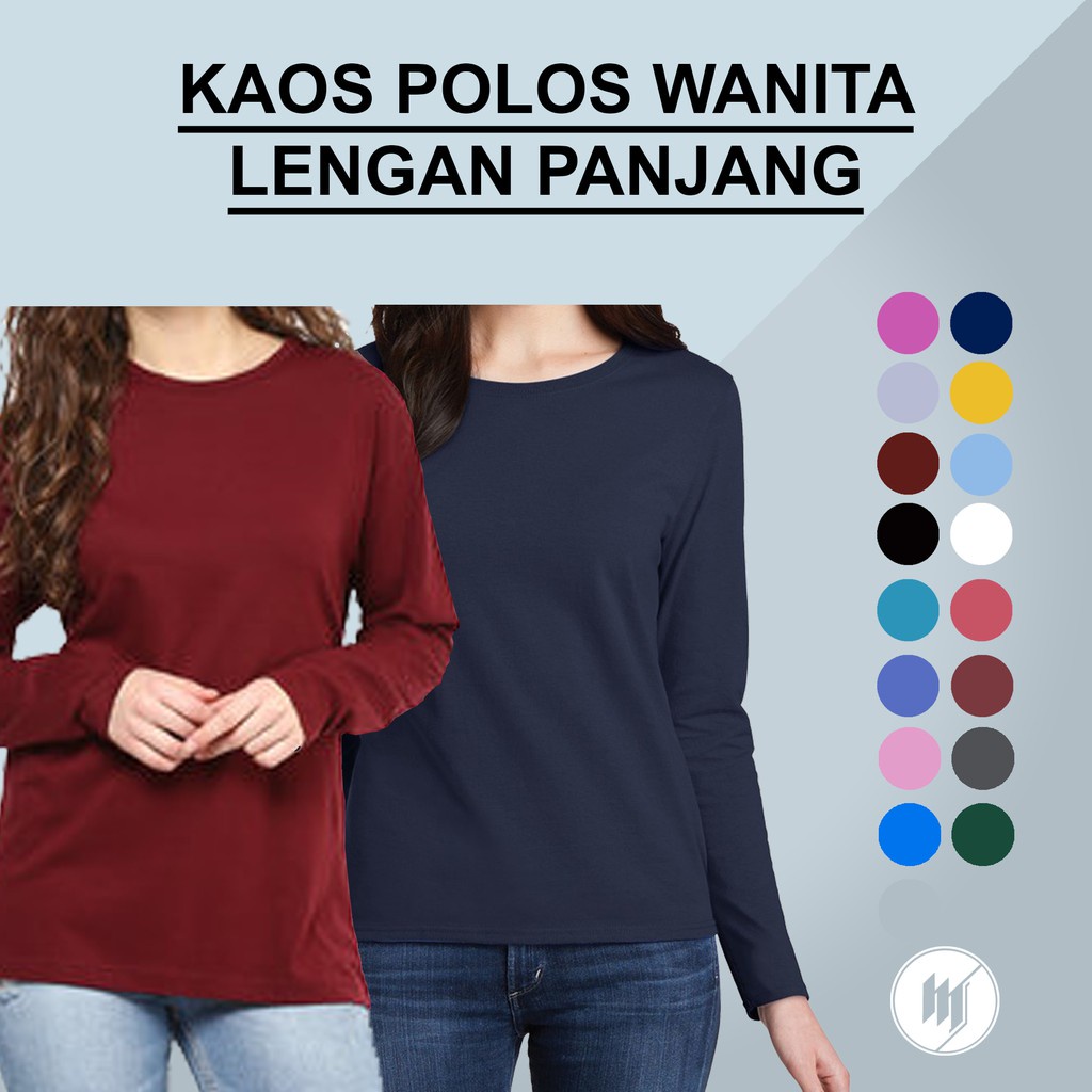 Jual Kaos Polos Wanita Lengan Panjang Kaos Hijab Kaos Polos Wanita