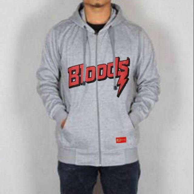 Jual JAKET BLOODS ABU LOGO / SWEATER HOODIE BLOODS PRIA WANITA | Shopee