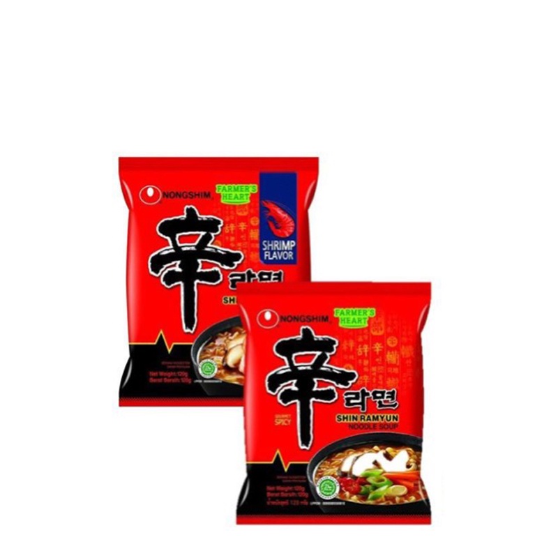Jual Nong Shim Shrimp Shin Ramyun 120gr + Nong Shim Shin Ramyun Spicy