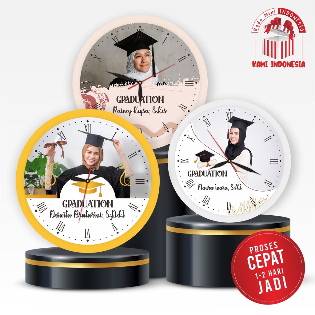 Jual HADIAH WISUDA JAM MEJA CUSTOM KADO GRADUATION | Shopee Indonesia