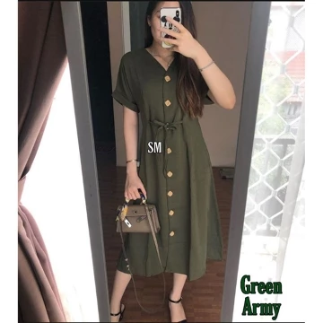 Dress Casual Trivia Dress Andin Busui Friendly Dress Full Kancing Aktif
