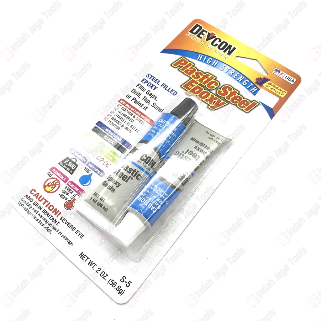 Jual DEVCON S-5 Plastic Steel Epoxy Adhesive - Lem Besi Campur | Shopee ...