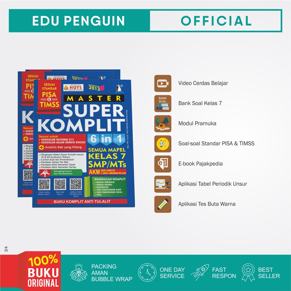 Jual Buku Ulangan SMP Kelas 7 Master Super Komplit 6in1 semua mapel smp ...