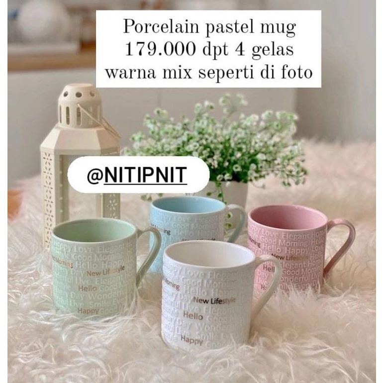 Jual mug set pastel isi 4pcs | Shopee Indonesia