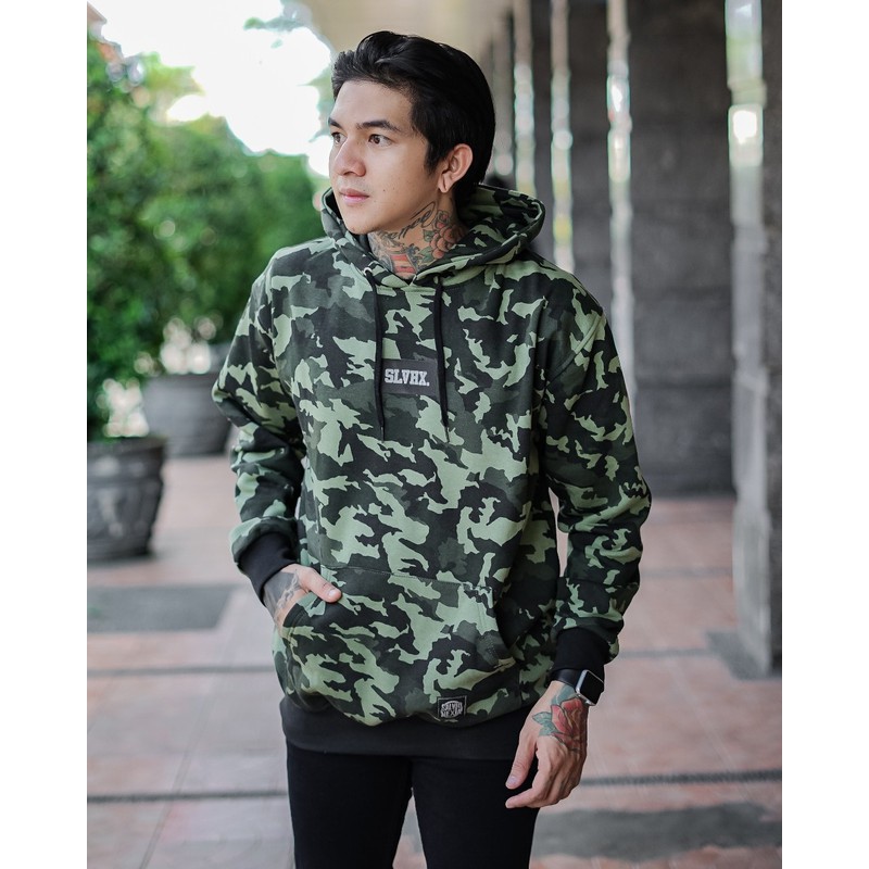 Jaket hoodie army shop