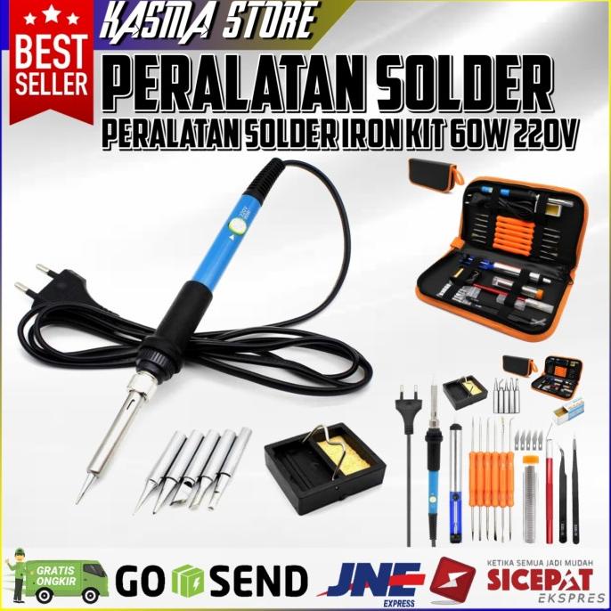 Jual Alat Solder Listrik Lengkap Peralatan Solder Iron Kit Set 60W 220V ...