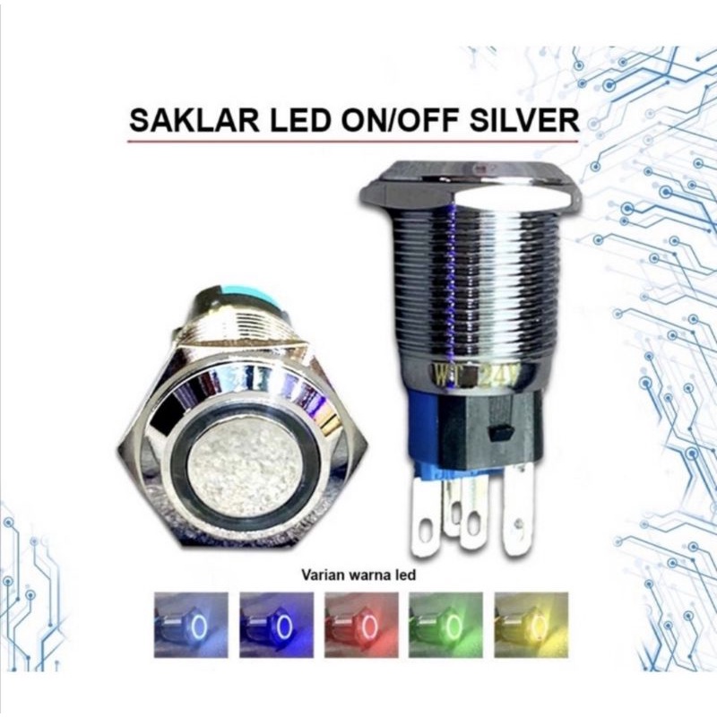 Jual SAKLAR LED STAINLESS ON OFF PUSH BUTTON | Shopee Indonesia