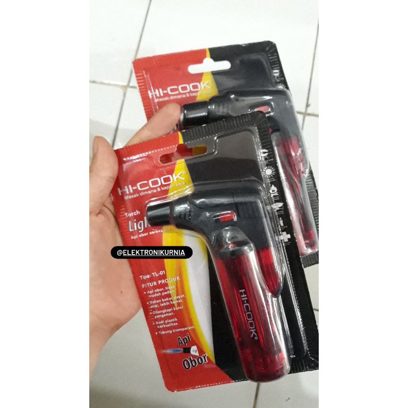 Jual TORCH / HICOOK TORCH LIGHTER TL01/ ALAT PEMATIK KOMPOR GAS OBOR KOREK API Shopee Indonesia