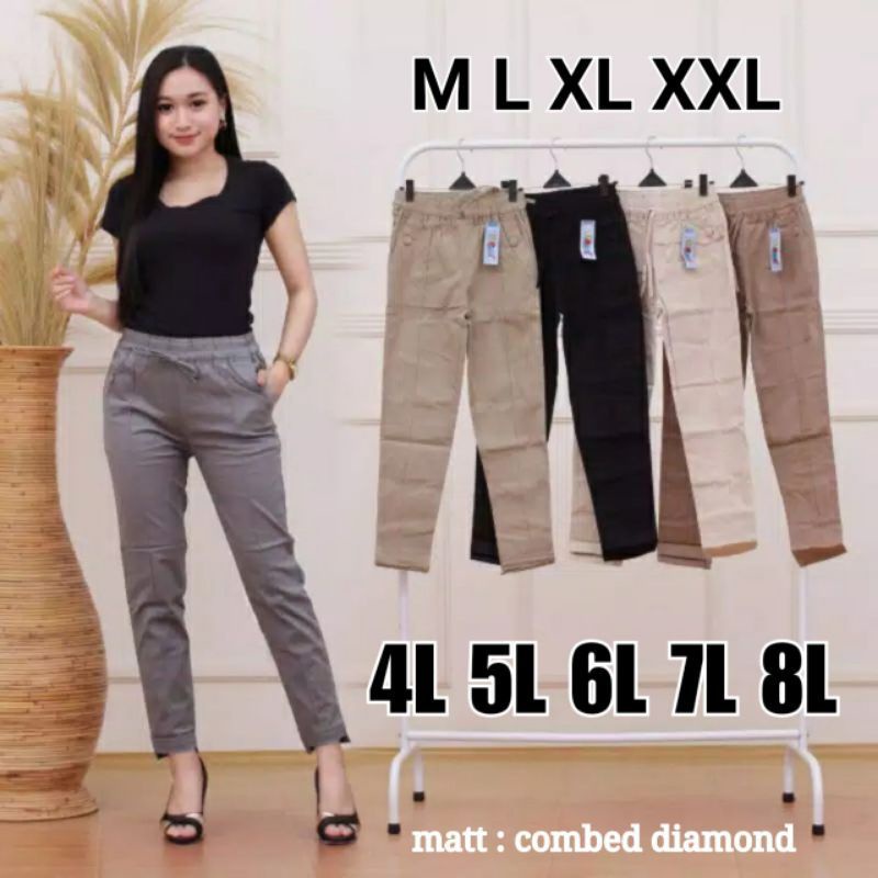 Jual Baggy Pants Premium Combed Stretch Big Size Jumbo Celana Wanita Shopee Indonesia