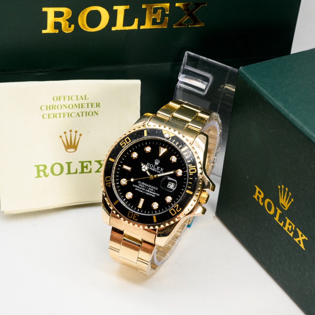 BEST SELLER Jam Tangan Pria Rolex Submariner R4702 Hp Tanggal Aktif Tali Rantai Free Box Original Kartu Baterai