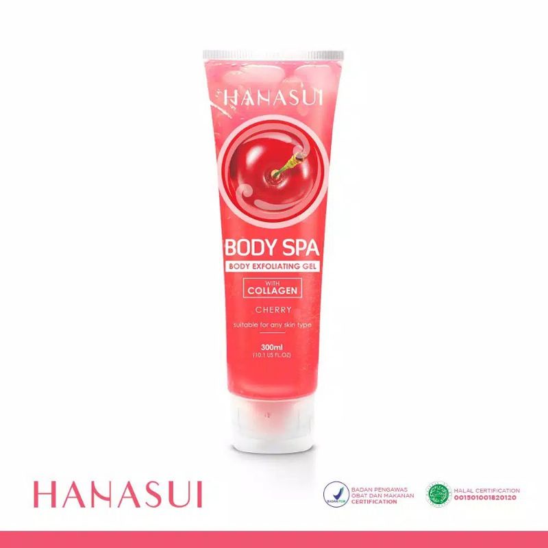 Jual Hanasui body spa exfoliating gel 300 ml Cherry ORIGINAL [ BPOM