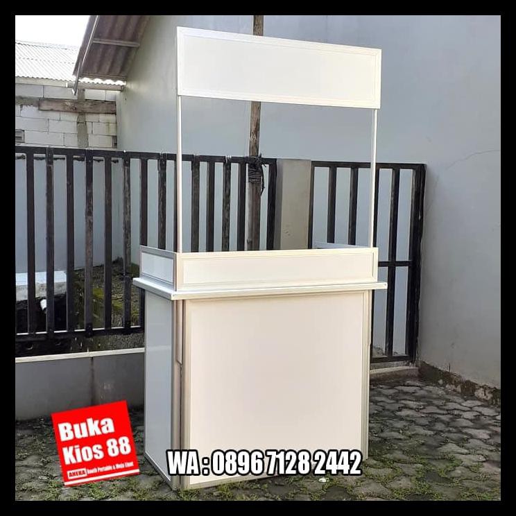 Jual Booth Portable Meja Lipat Event Desk Full Palang Polos Produk