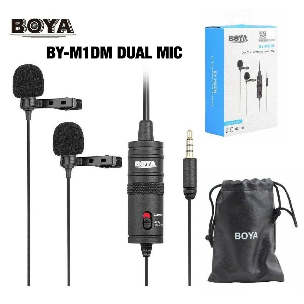 Jual BOYA BY-M1DM Boya M1DM Microphone Mic Clip on Dual MICROPHONE BY ...
