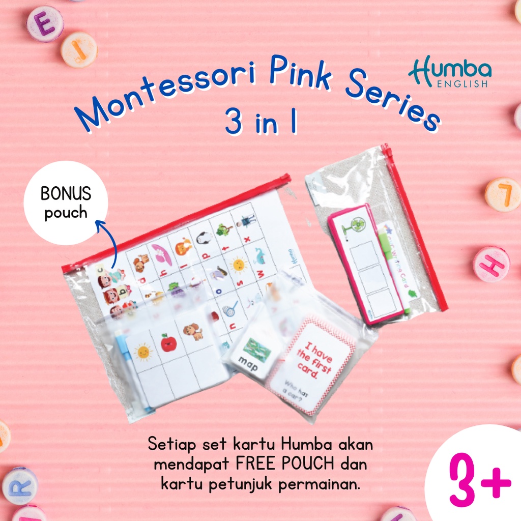 Jual Paket Bundling Montessori Pink Series Bahasa Inggris - Flashcard ...