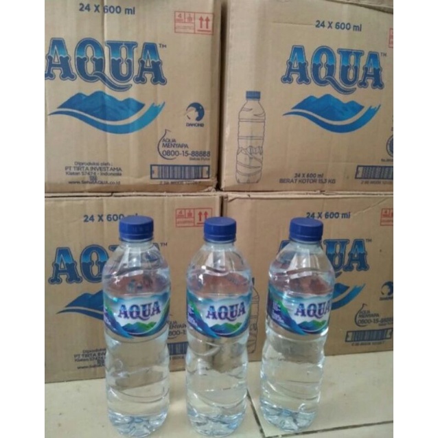 Jual Aqua Gelas 220 ml, Aqua Botol Sedang 600 ml @ Per 1 Dus, 100% Asli