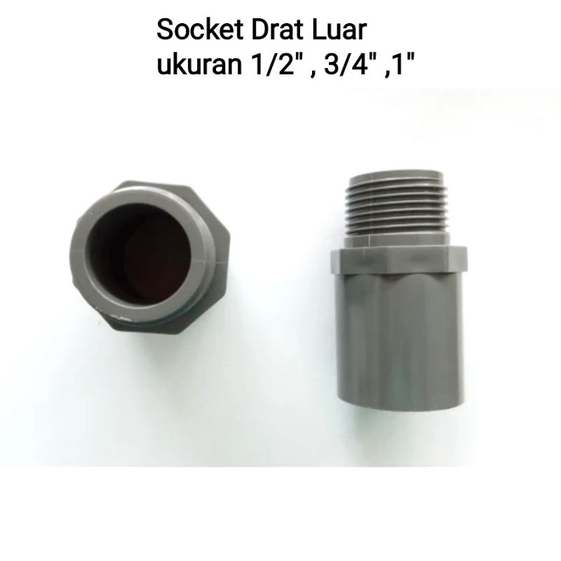 Jual Sambungan Pipa Lurus Socket Sock Drat Luar Inch