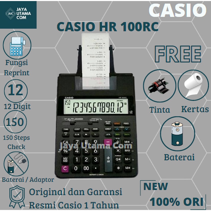 Jual KALKULATOR Casio HR 100 RC PRINT Cetak Shopee Indonesia