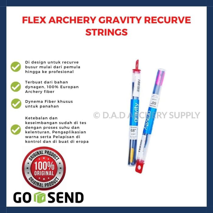 Jual FLEX ARCHERY GRAVITY RECURVE STRINGS / STRING BAHAN FAST FLIGHT ...