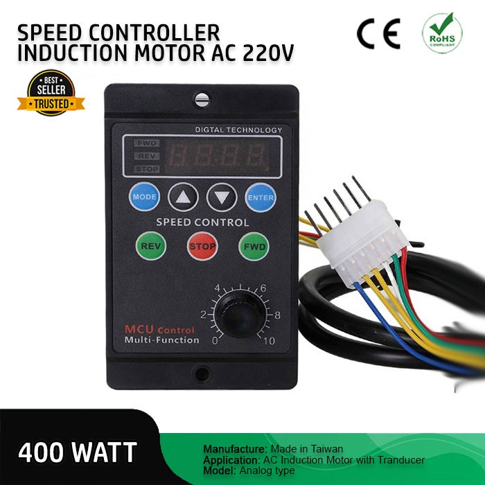 Jual speed controller induction motor ac 220v 400w digital speed 1 ...