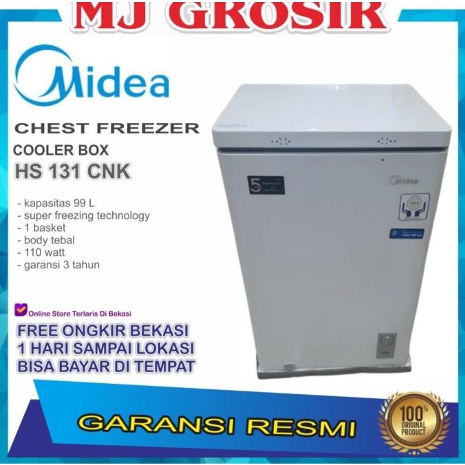 Jual MIDEA HS 131 CNK CHEST FREEZER BOX HS131CNK LEMARI PEMBEKU 100
