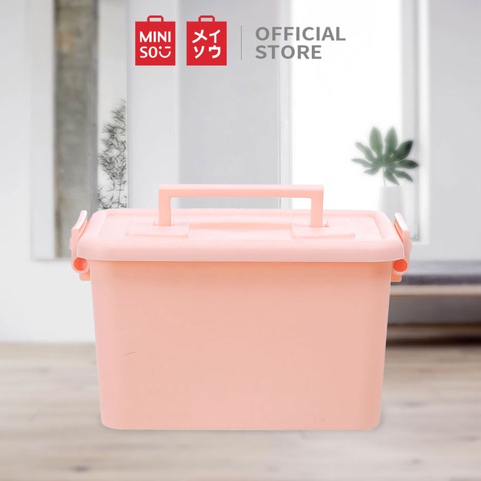 Jual MINISO Storage Box Organizer Multifungsi, Putih / Merah Muda