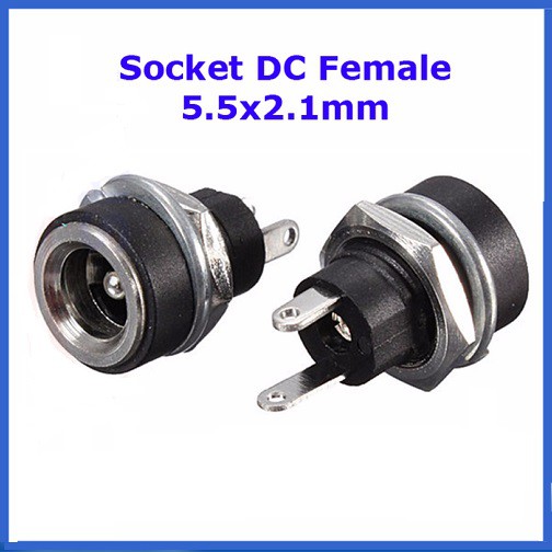 Jual HQ Soket DC Mur 2.1x5.5mm Panel Mount Female Power Socket Plug In ...