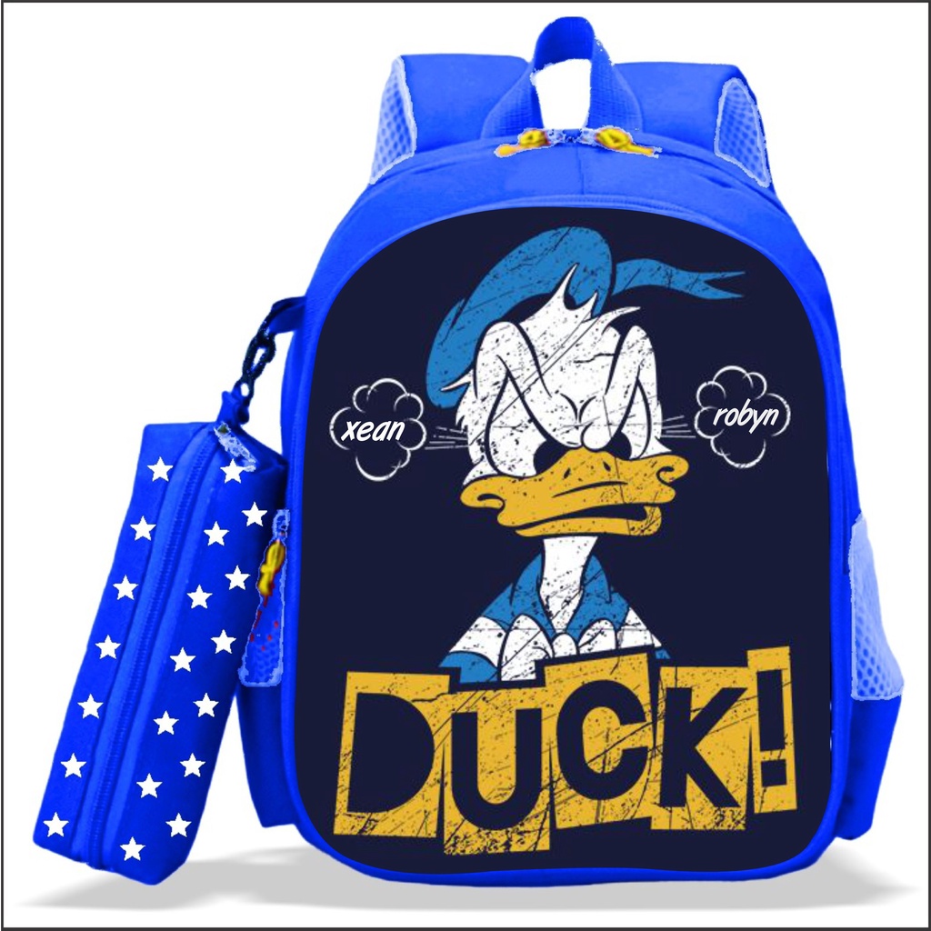 Jual Tas Ransel Sekolah Anak Paud TK dan SD Karakter DONALD DUCK Gratis Tempat Pensil Kualitas Premium Bisa COD Shopee Indonesia