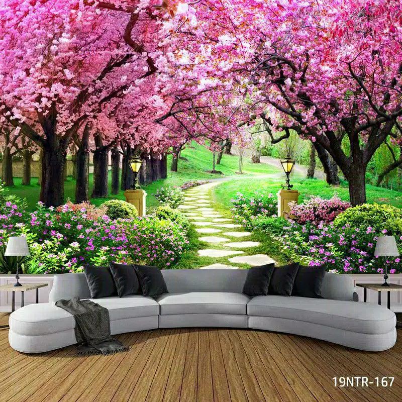 Jual PRINTING WALLPAPER CUSTOM SAKURA, WALLPAPER 3D WALLPAPER SAKURA