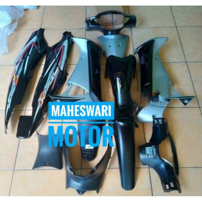 Jual Cover Full Body Halus Kasar Honda Supra X Lama Hitam Silver