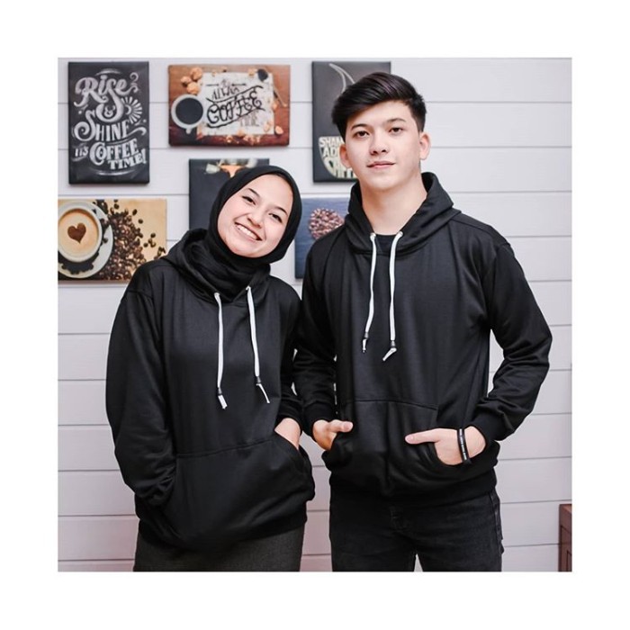 HOODIE COUPLE JAKET COUPLE JACKET COUPLE JAKET PASANGAN MURAH POLOS HITAM